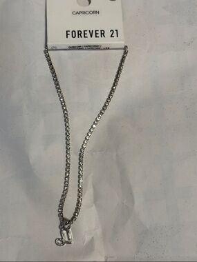 Forever 21 Silver Capricorn Zodiac Pendant Necklace